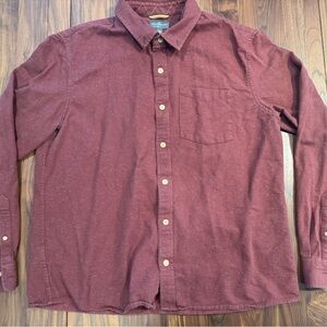 L.L. Bean Maroon Casual Button Down Shirt